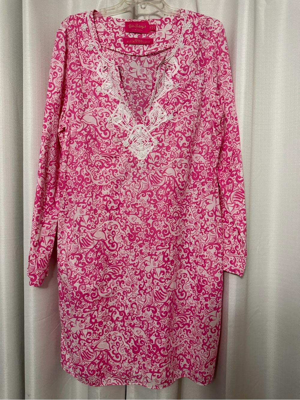 Lilly Pulitzer Pink & White Printed Tunic Chemise